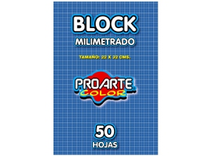  BLOCK OFICIO MILIMETRADO 50 HJ PROARTE AZUL 