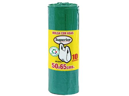  BOLSA BASURA C/ASAS 50 X 65 10 UN ROLLO SUPERIOR 