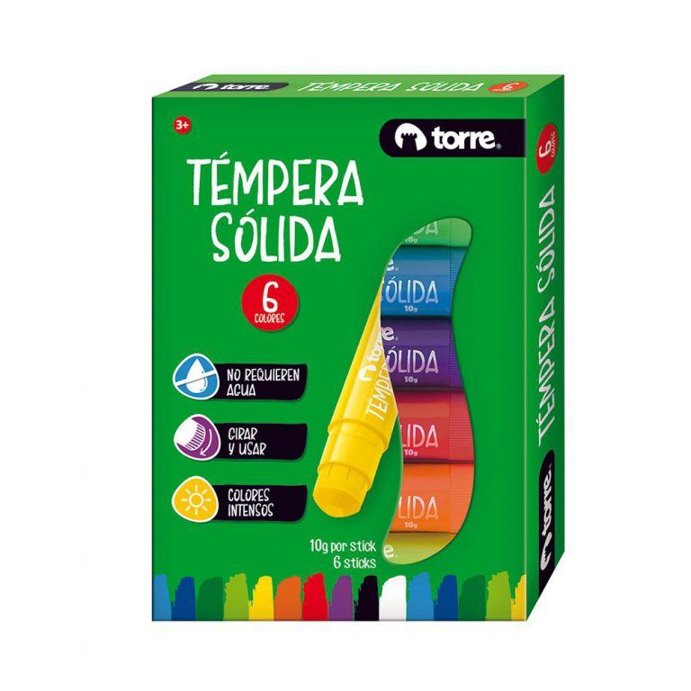  TEMPERA   6 COLORES SOLIDA TORRE 