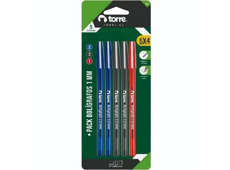  BOLIGRAFO 1.0 MM TORRE SET 5 CUERPO PASTEL TINT NG 