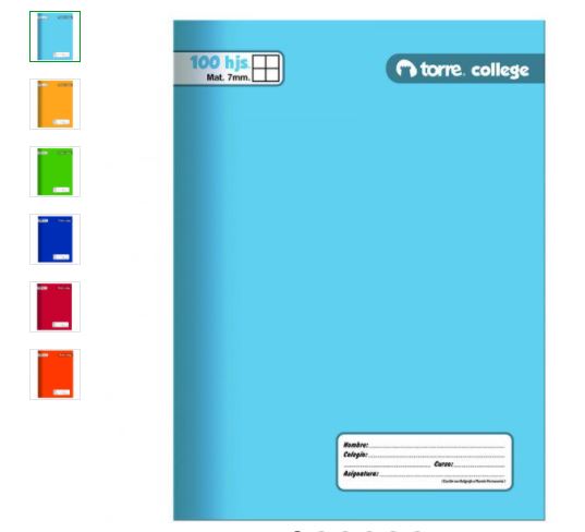  CUADERNO COLLEGE 100 HJ M7 LISO TORRE 