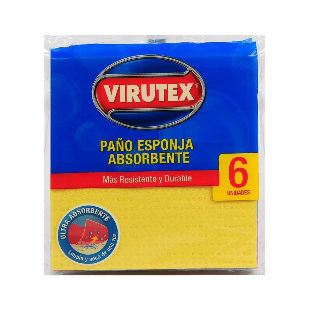 PANO ESPONJA ABSORB. VIRUTEX CLASICA 6 UN 18X17 